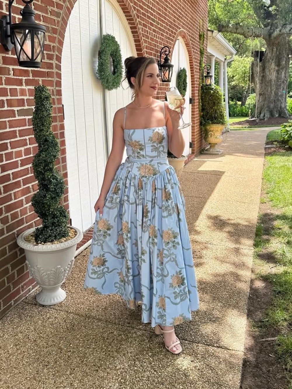 House of CB S D-DD Ysabella Vintage Rose Print Cotton Floral Maxi Dress